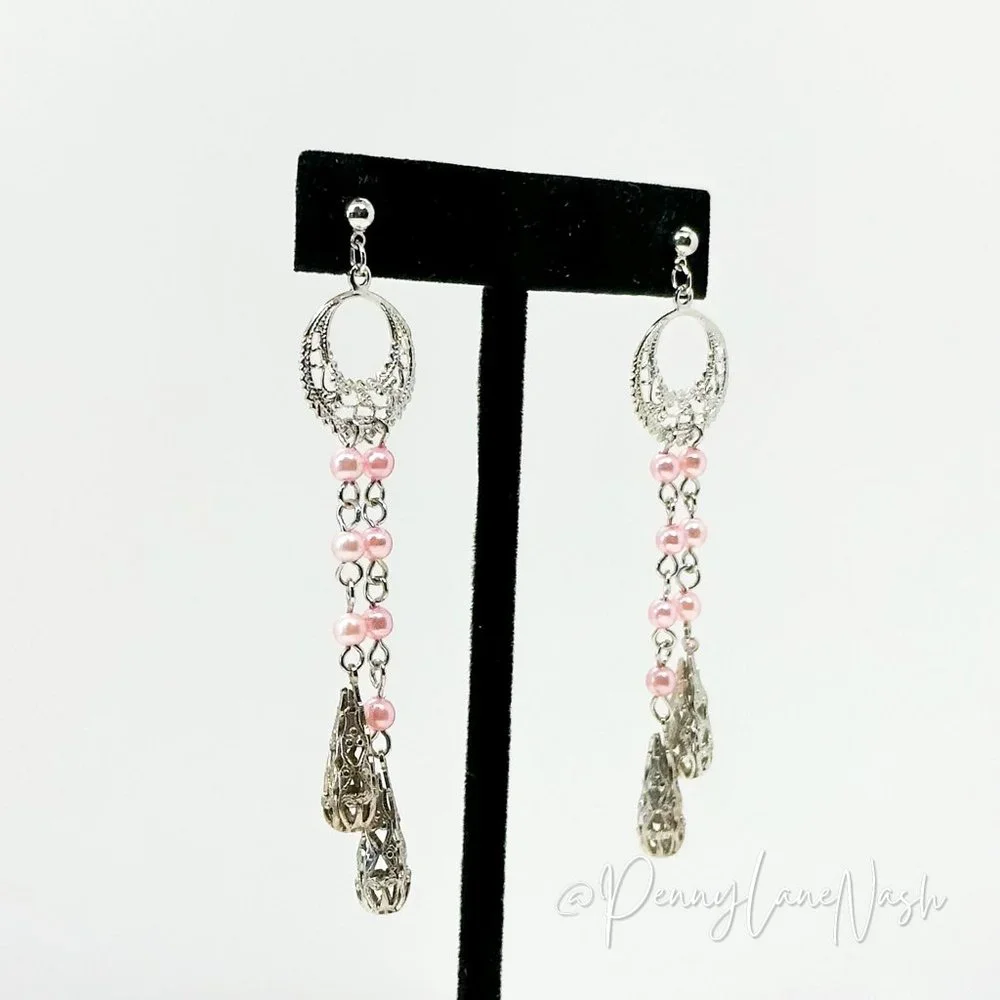 Vintage Dreamcatcher Beads Drop Earrings - Picture 2 of 6